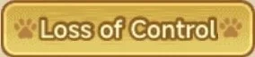 Gold background with the text 'Loss of Control' and paw prints.