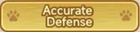 Text reading 'Accurate Defense' on a yellow background with paw prints