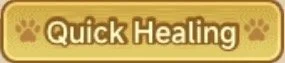 Quick Healing banner with paw prints and a yellow background