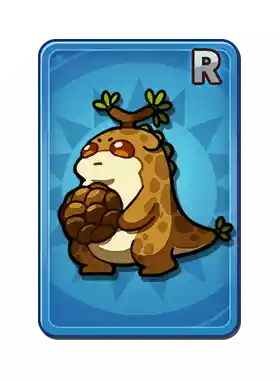 A cartoon otter holding a shell, with an 'R' in the top right corner.