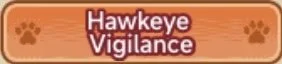 Bright orange sign that says 'Hawkeye Vigilance' with paw print icons on either side.