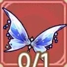 Blue butterfly with white markings on red background