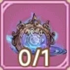 Game interface showing 0 out of 1 achievement unlocked on a pink background with decorative border