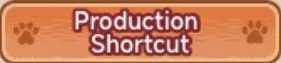 Orange banner with the text 'Production Shortcut' and small paw prints in the corners