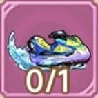 A digital game icon featuring a snowboarder in mid-air with a colorful background, and a 0/1 counter at the bottom.