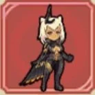 Cartoon character resembling a cat dressed as a superhero in black and gold costume