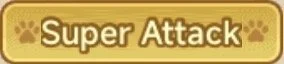 Text that reads 'Super Attack' on a yellow background with paw prints.