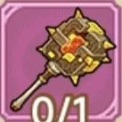 A purple background icon with a golden spiked mace and a small treasure chest in the center.