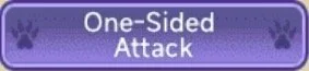 Text reading 'One-Sided Attack' with small purple paw prints above and below