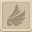 Placeholder with a stylized bird or wing design