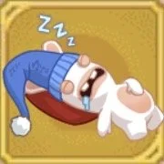 Cartoon of a person sleeping on a bed with a white dog nearby, with Z's indicating sleep.