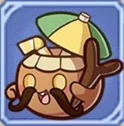 Cartoon pineapple holding a beach umbrella and a paddle