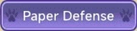 Purple package labeled 'Paper Defense' with paw print icons.