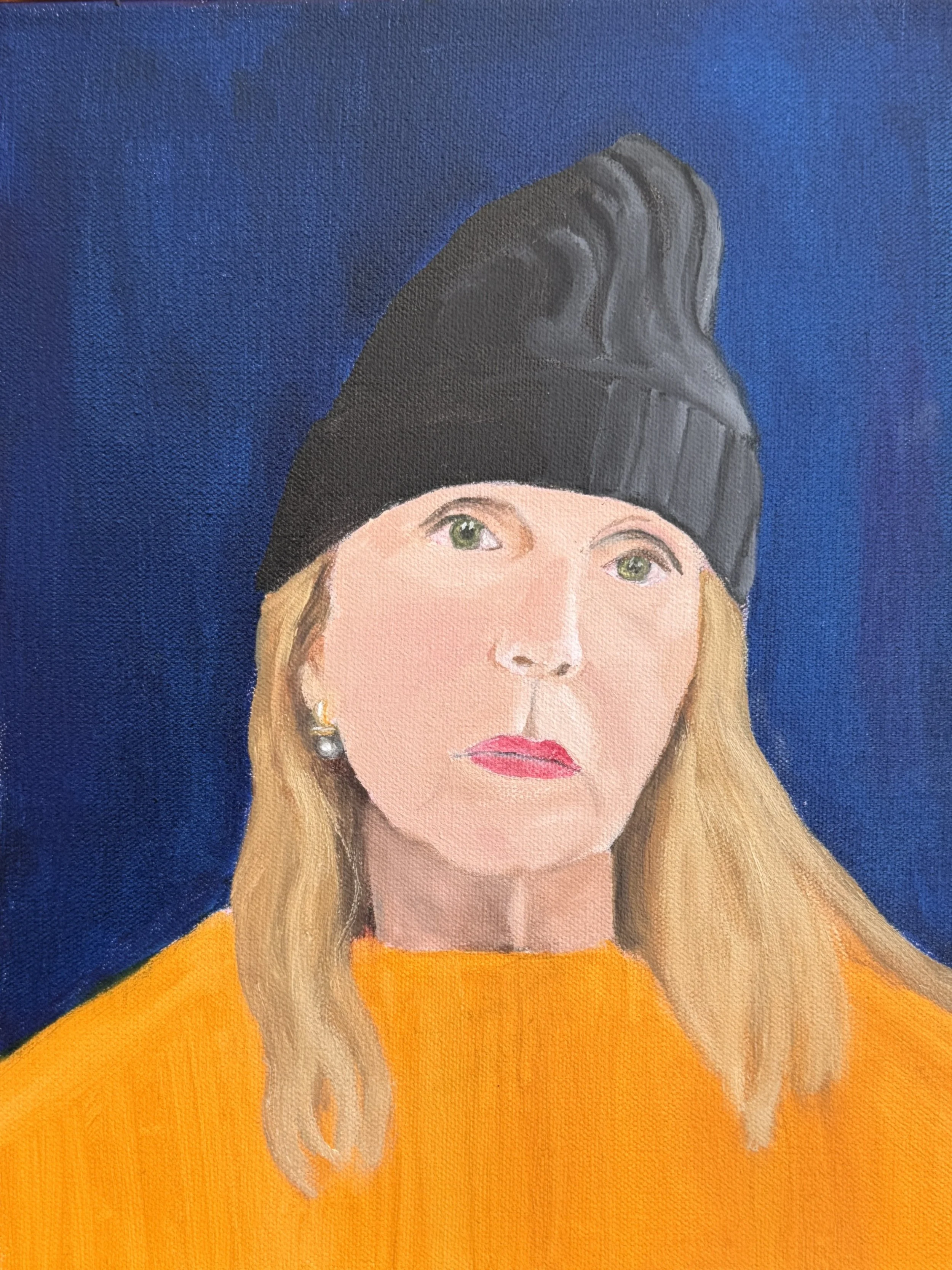 Self-portrait, 14" x 11" (oil on linen)