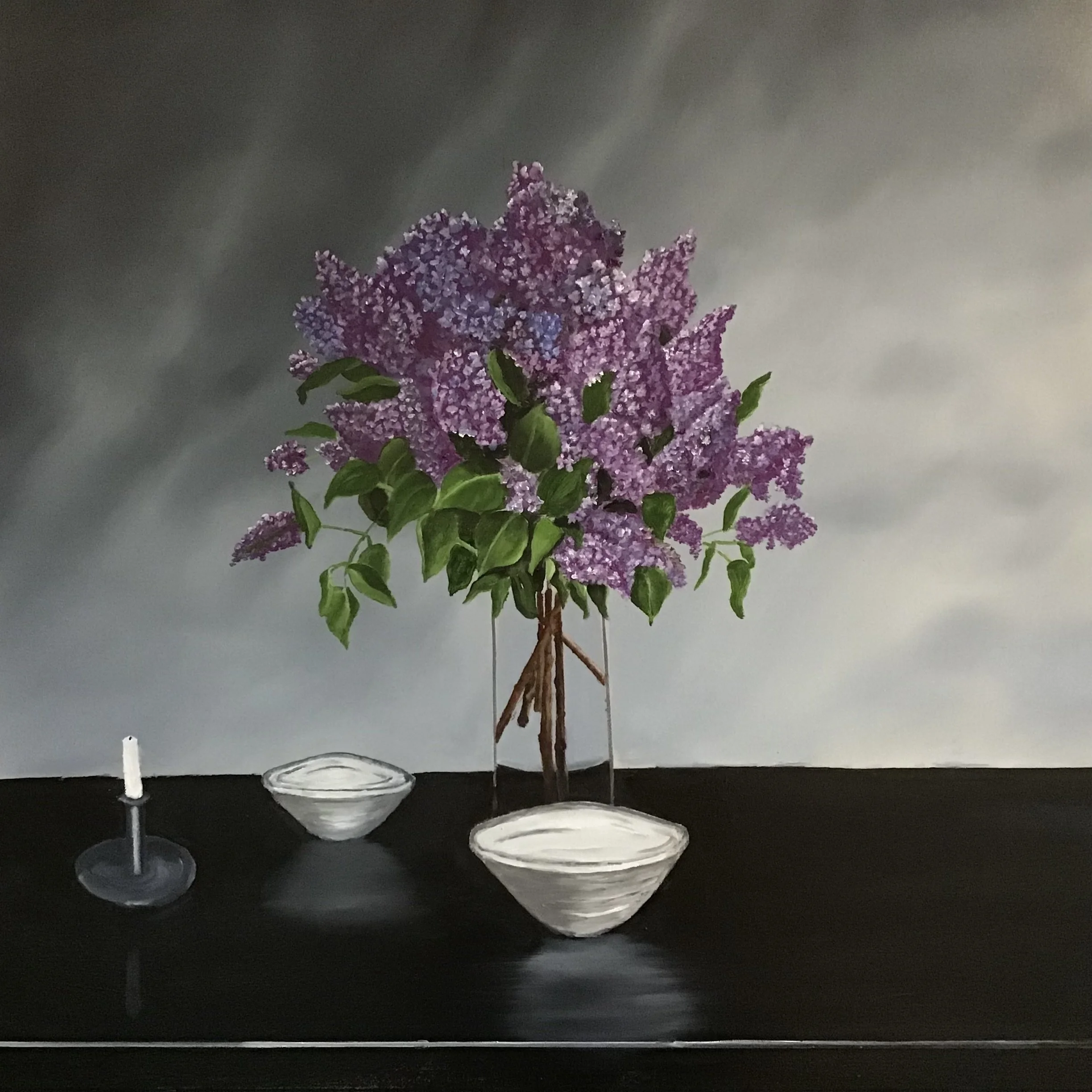 Lilacs in Sunroom, 30" x 30"