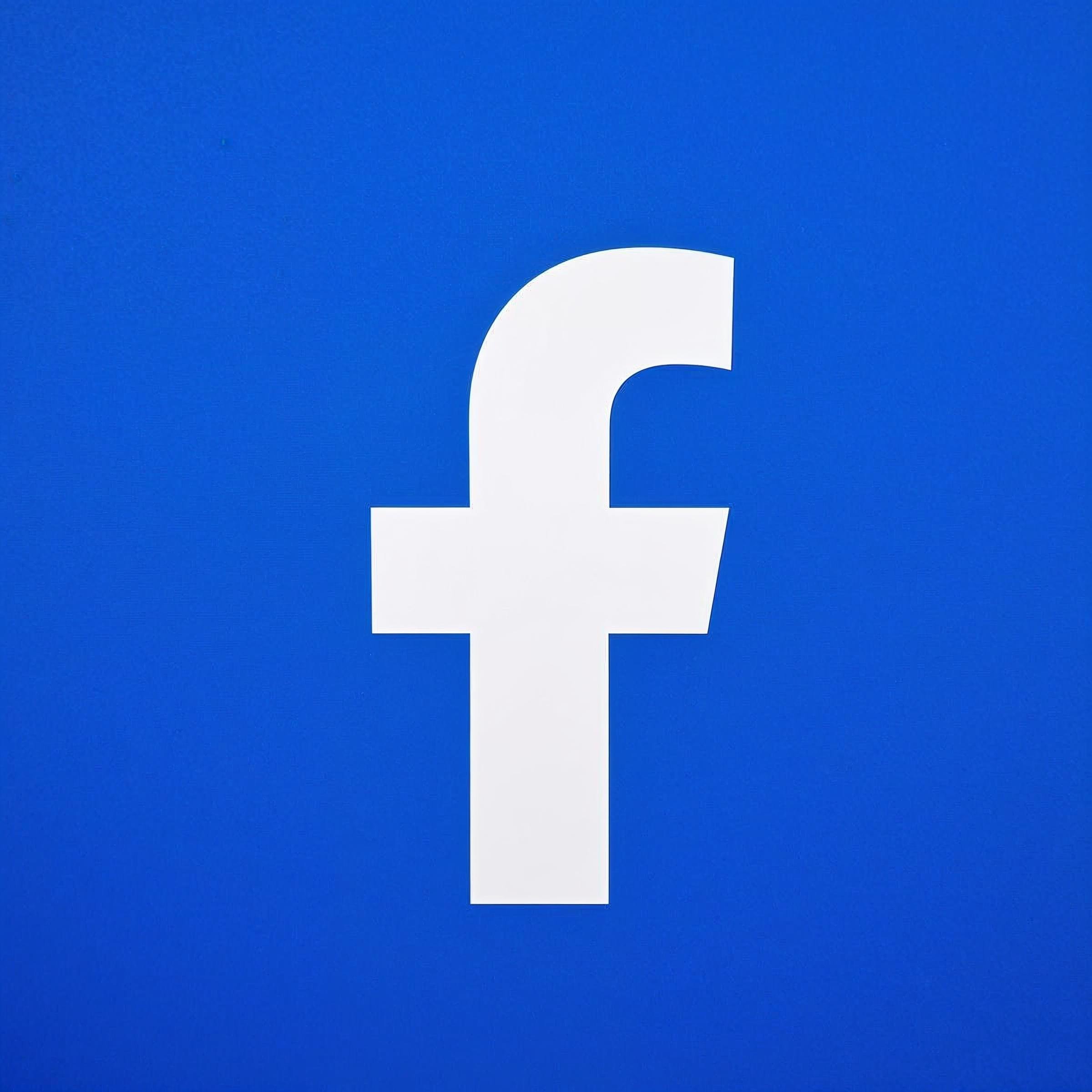 Facebook logo with a white 'f' on a blue background.