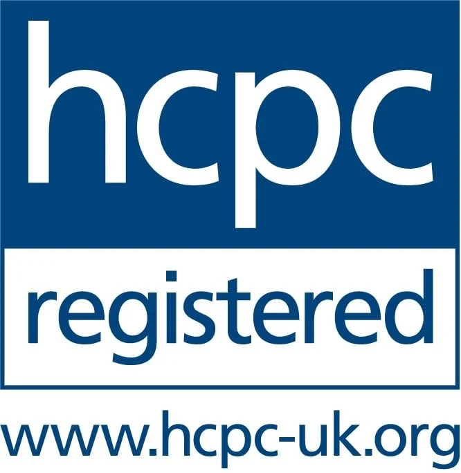 HCP registered sticker with the website www.hcpc-uk.org