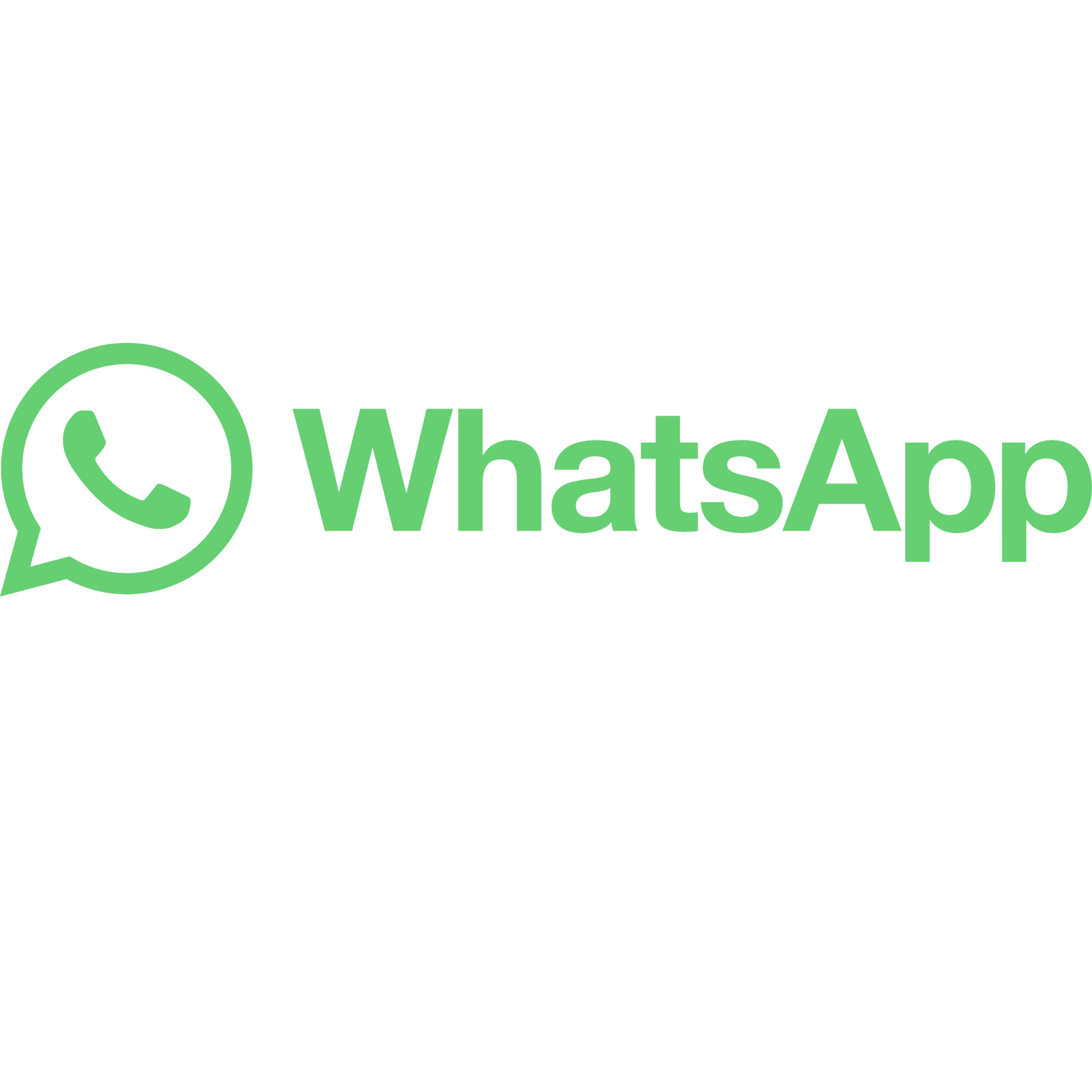 WhatsApp logo with green speech bubble and phone icon on black background