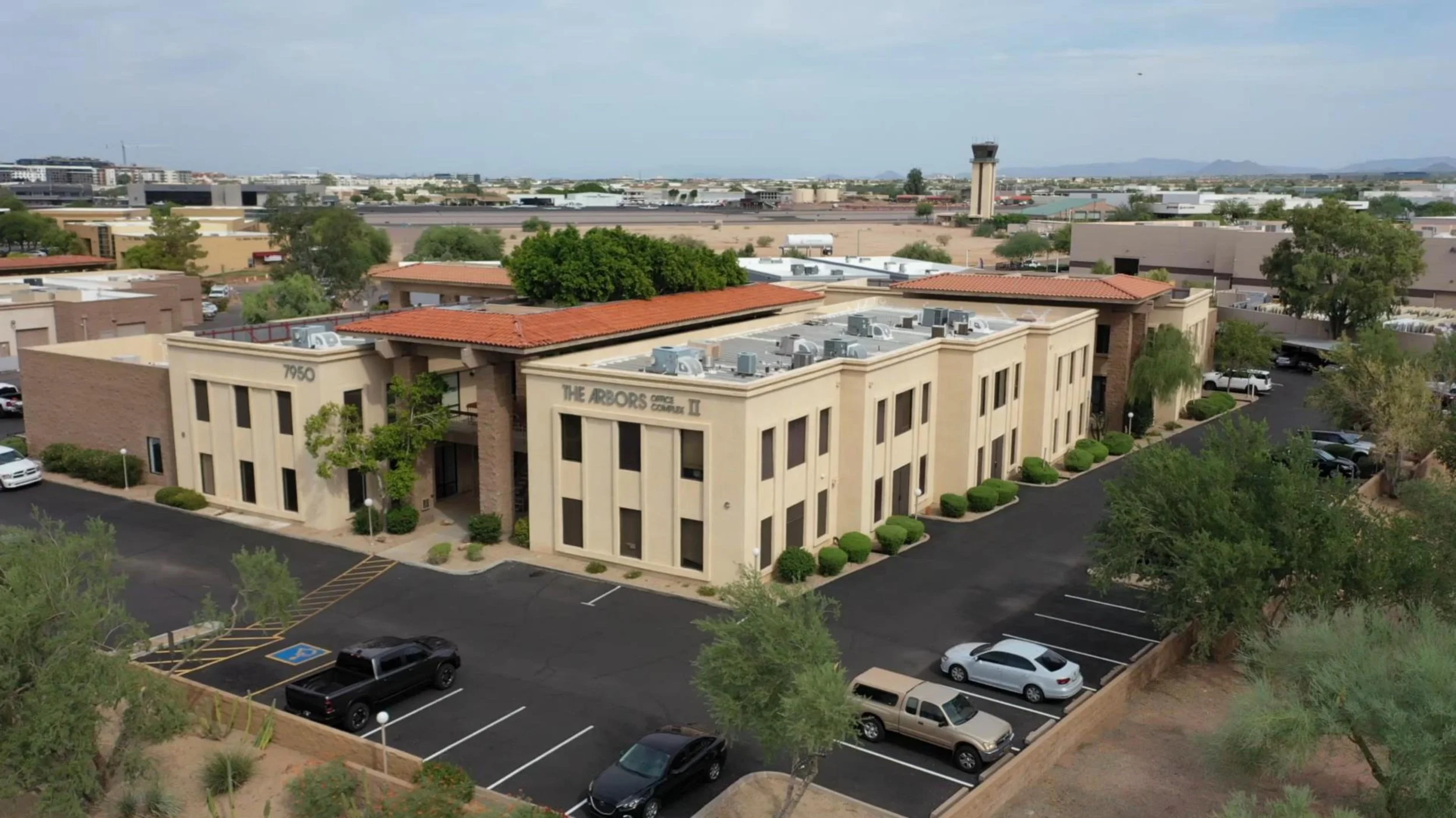 Drone view of Arbors II building