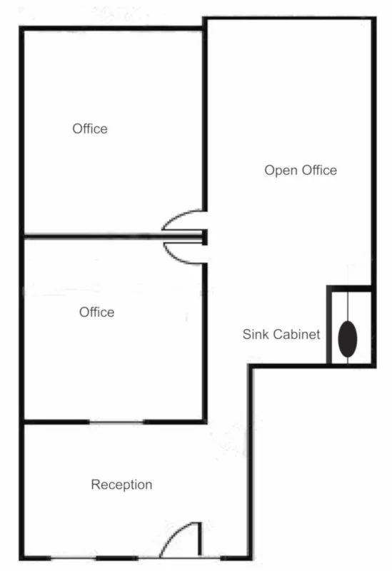 Floorplate Suite 106 A office only