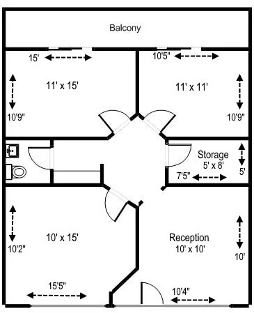 Floorplate of Suite 201, Arbors II