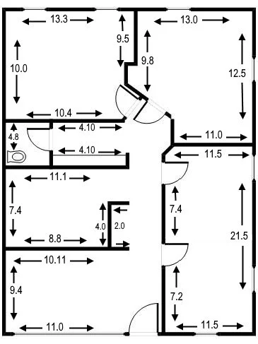Floorplate for Suite 108 with dimensions