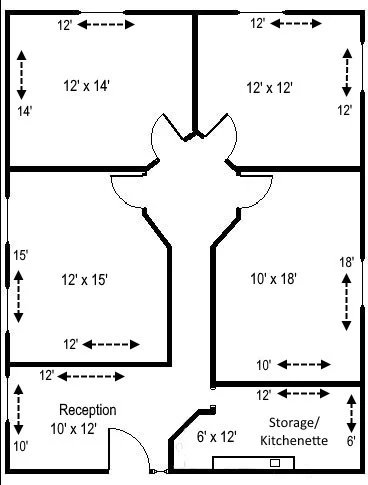 Floorplate of Suite 204, Arbors II
