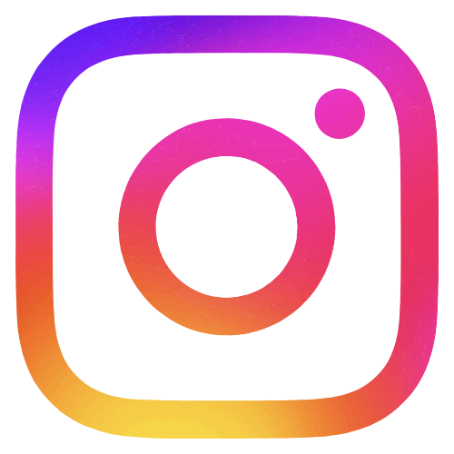 Instagram logo with a gradient of purple, pink, orange, and yellow colors.