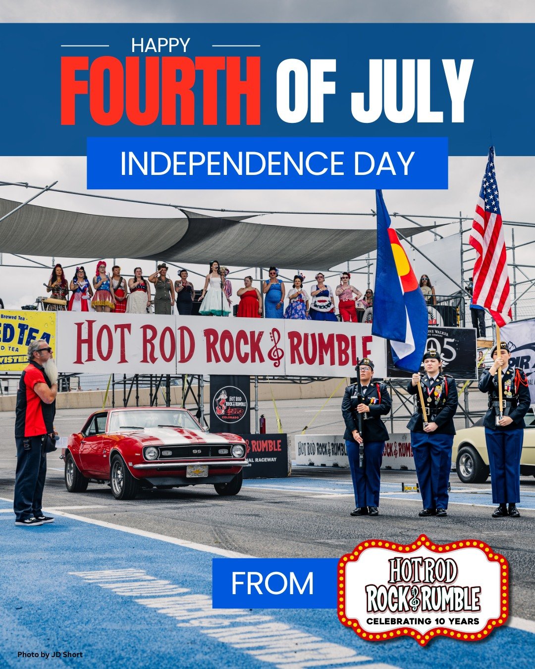 🇺🇸 Happy Fourth of July from all of us at Hot Rod Rock &amp; Rumble! 🇺🇸

Today we celebrate the freedom we have to gather. We extend our heartfelt gratitude to the brave men and women of our Armed Forces, veterans, and military families. Thank yo