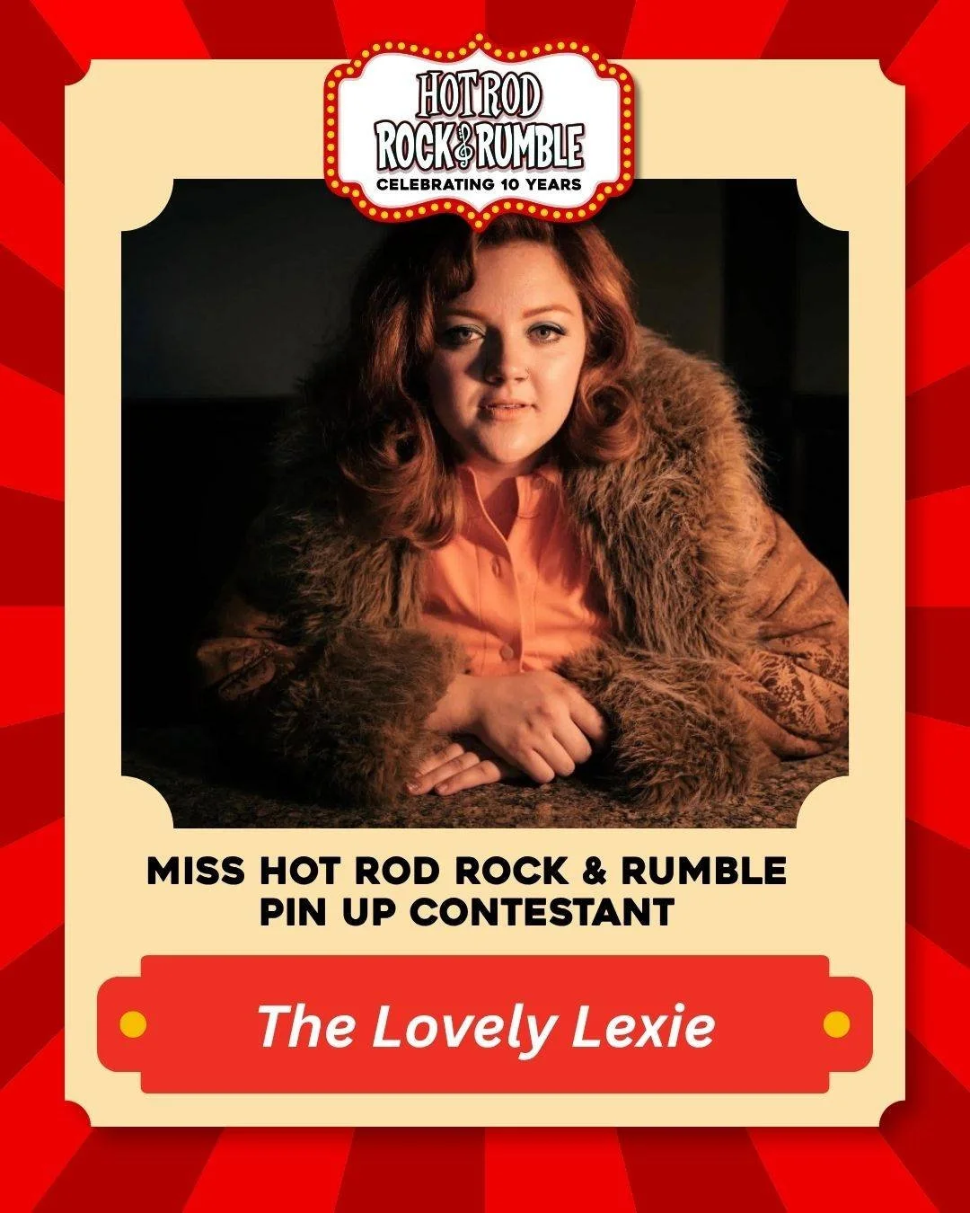 💄 Meet The Lovely Lexie! She's competing for the title of Miss Hot Rod Rock &amp; Rumble 2026 at the 10th Anniversary of Hot Rod Rock &amp; Rumble! Be sure to cheer her on and show her some love in the comments. ❤️

🎟 Make sure you have tickets to 