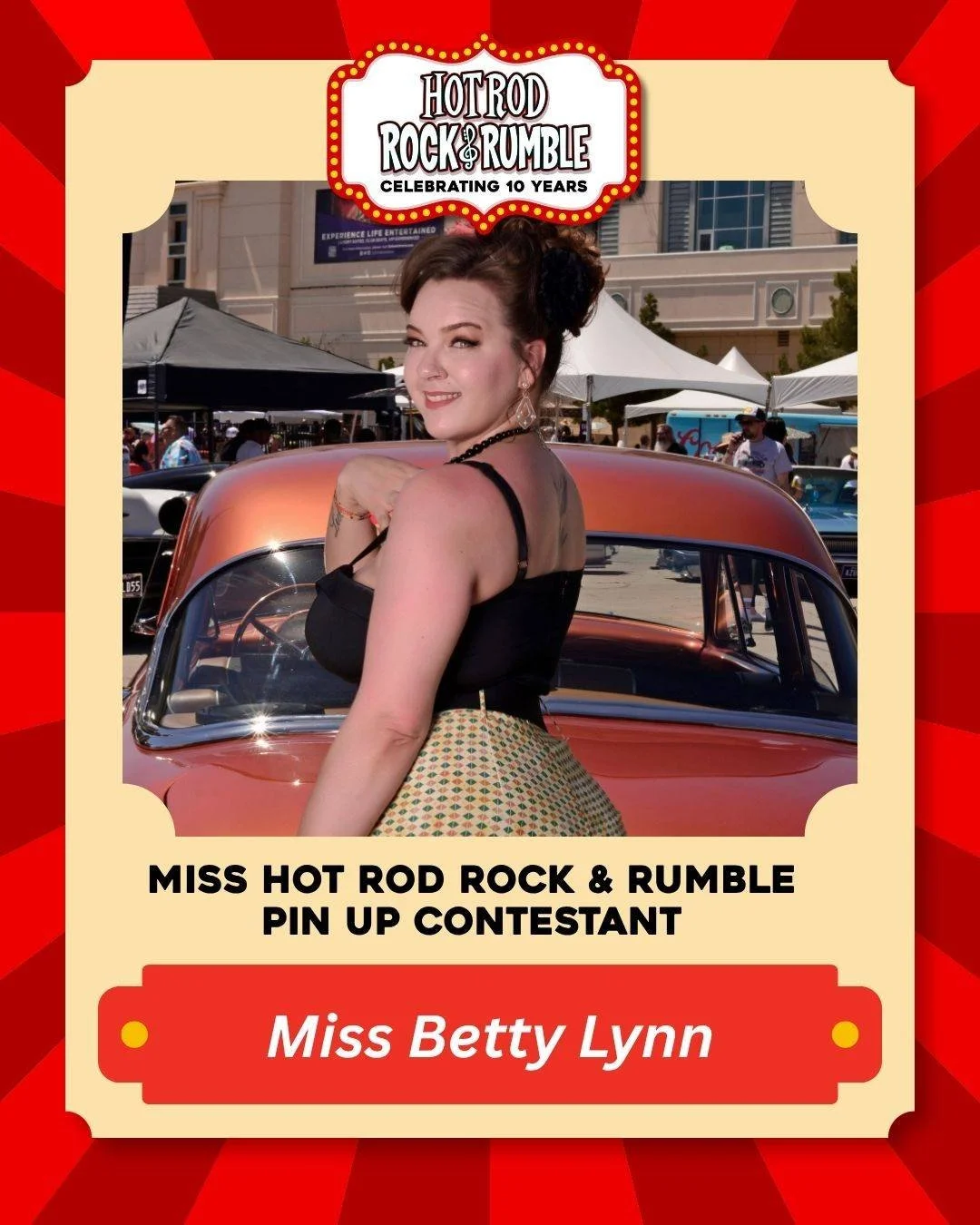 💄 Meet Miss Betty Lynn! She's competing for the title of Miss Hot Rod Rock &amp; Rumble 2026 at the 10th Anniversary of Hot Rod Rock &amp; Rumble! Be sure to cheer her on and show her some love in the comments. ❤️

🎟 Make sure you have tickets to t
