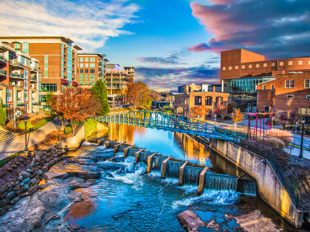 Falls Park on the Reedy River in downtown Greenville, South Carolina