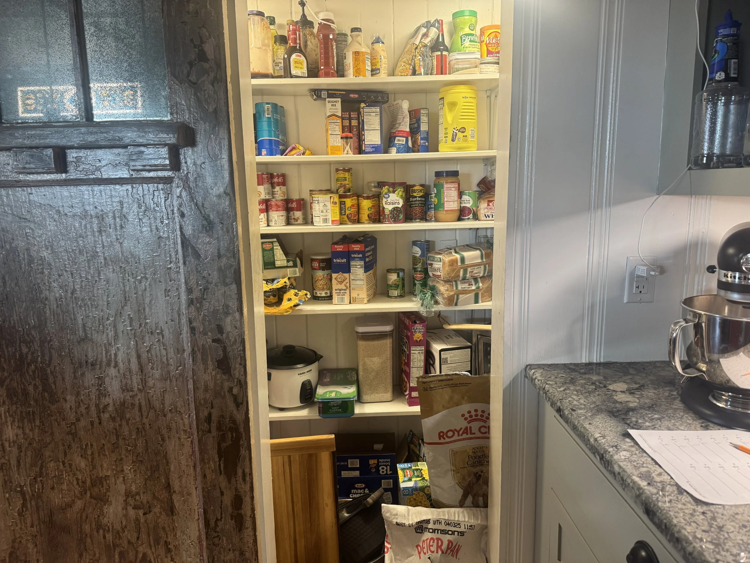 Organize nana and mom's pantry.  They are both BIG