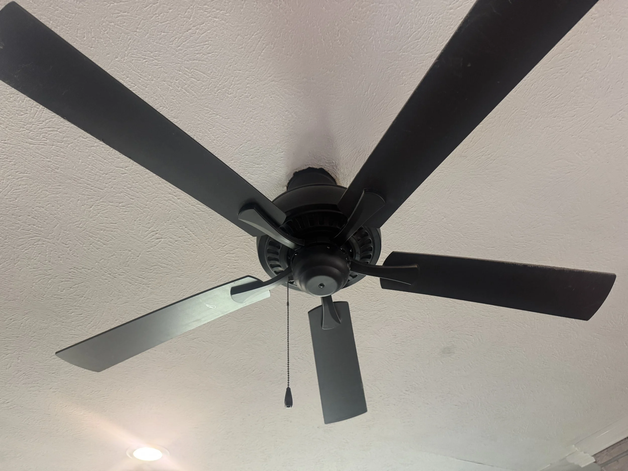 Ceiling fans, window sills, baseboards