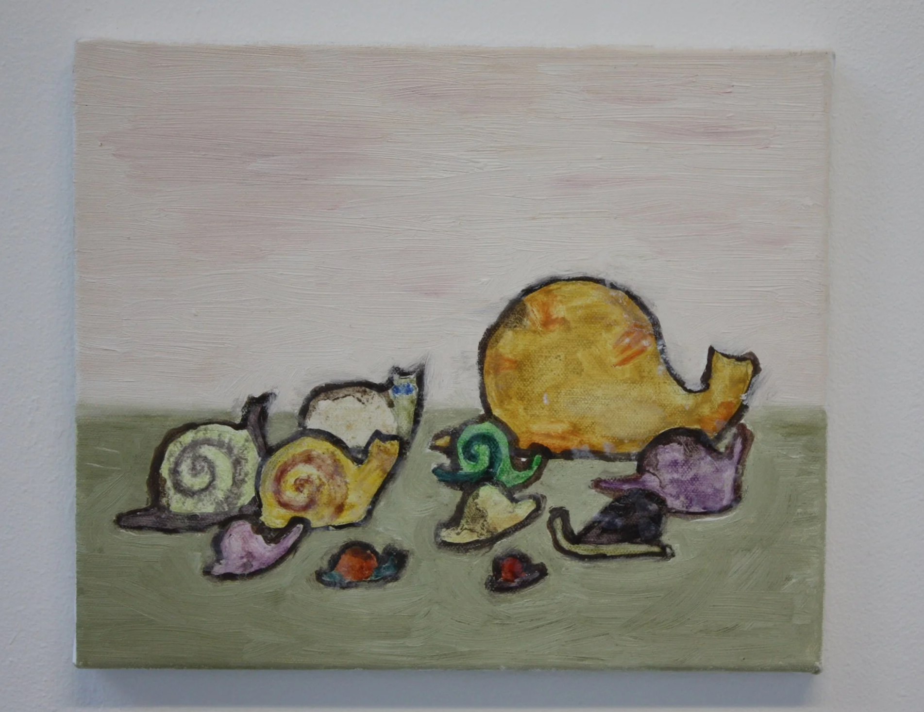 Snails, oil on canvas