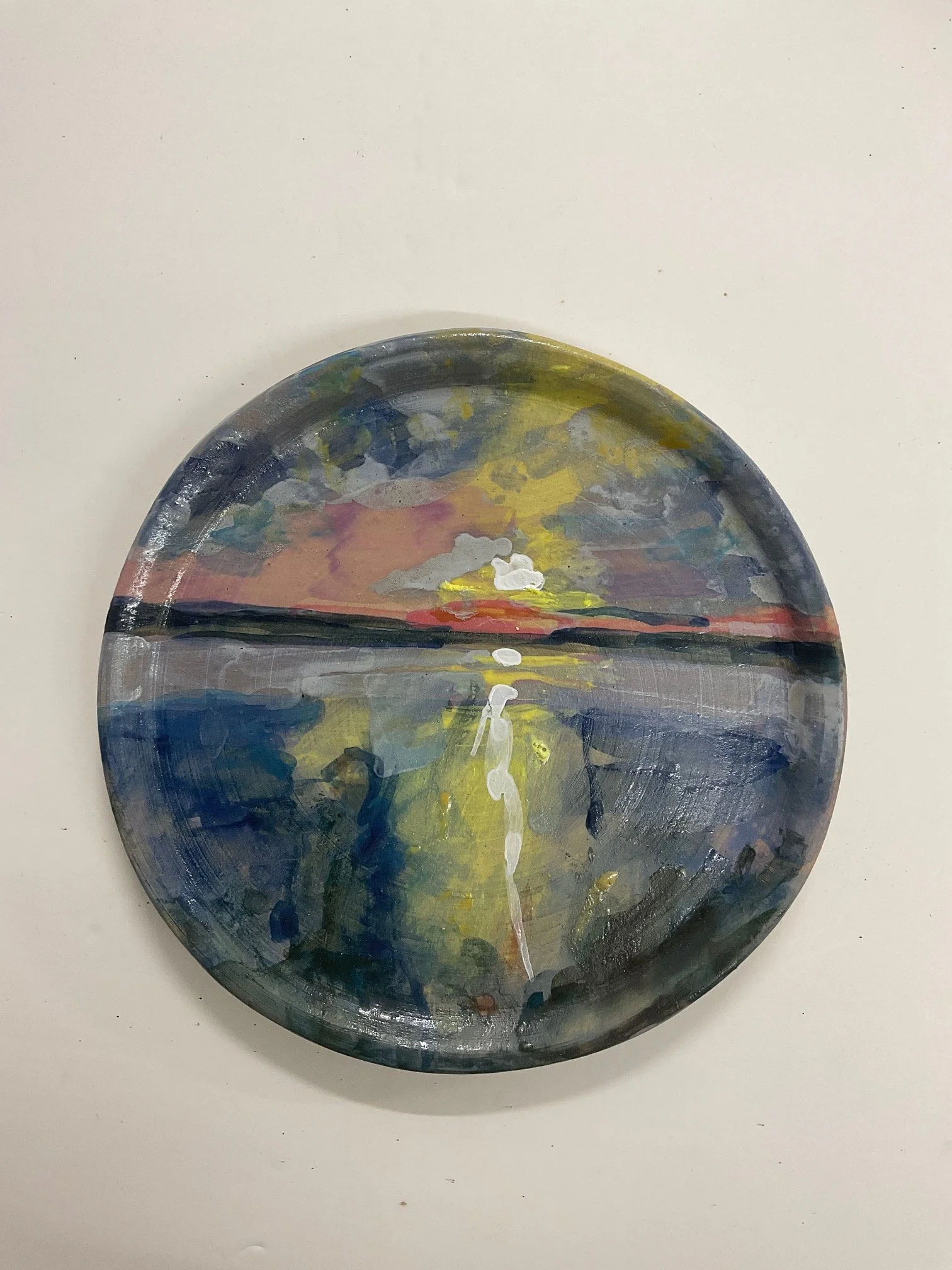 Seascape, ceramic painting