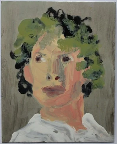 Cabbage God, enamel on metal