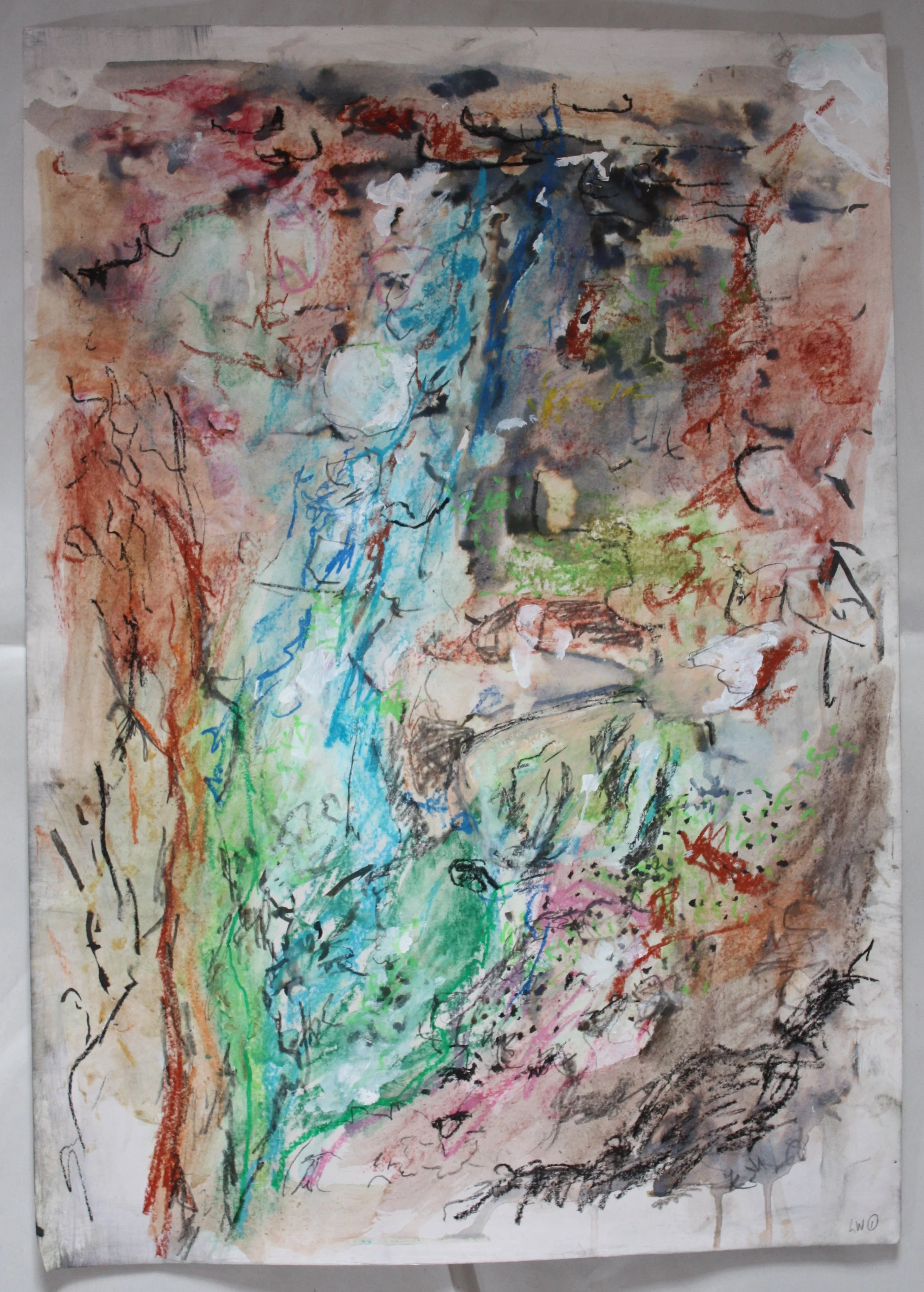 Cornwall, mixed media on paper