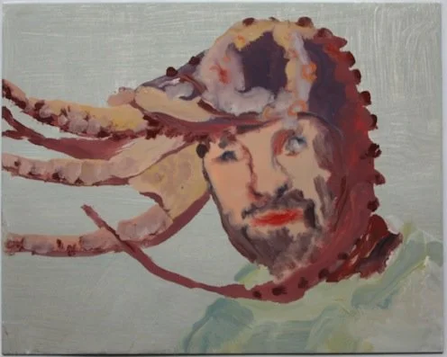 Squid Head, enamel on metal