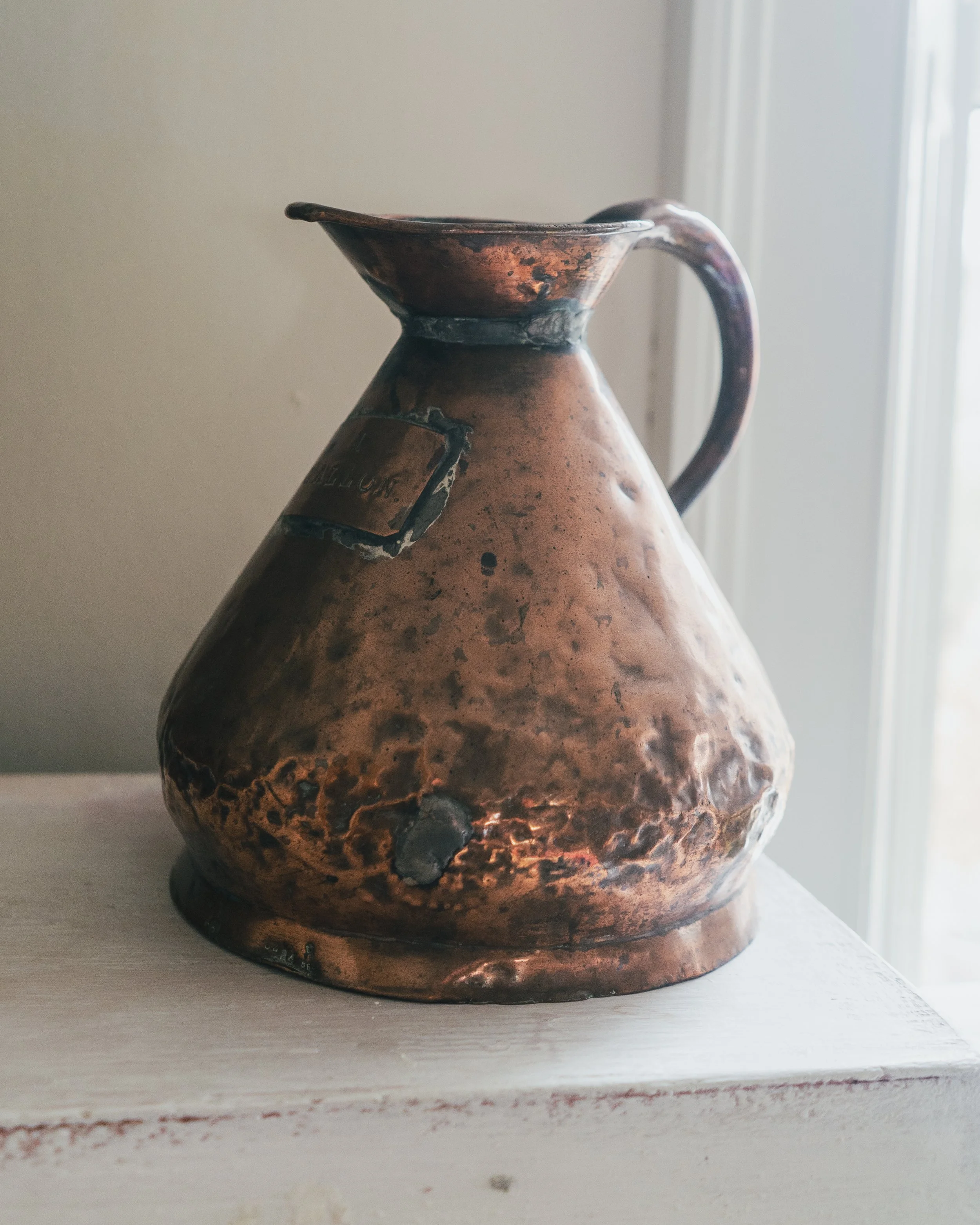 1 Gallon antique 19th century copper pitcher - Jug.jpg