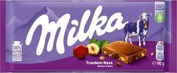 Milka Raisins & Hazelnuts 90gr