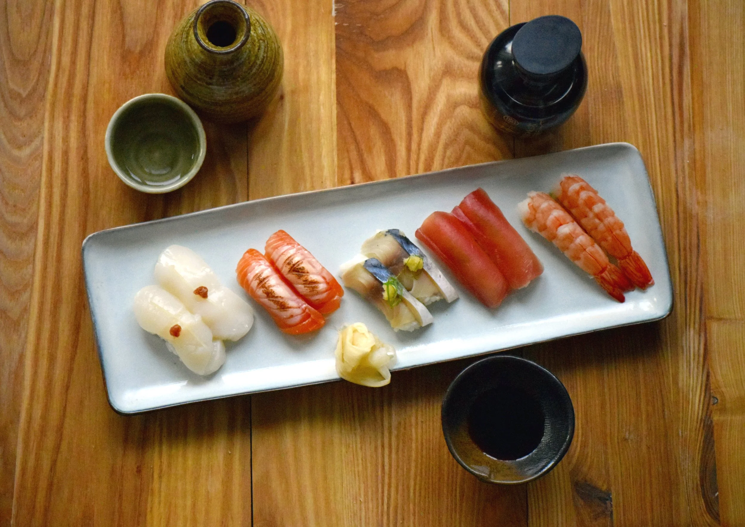 Nigiri sushi preparation by professional chef Joe Kimura
