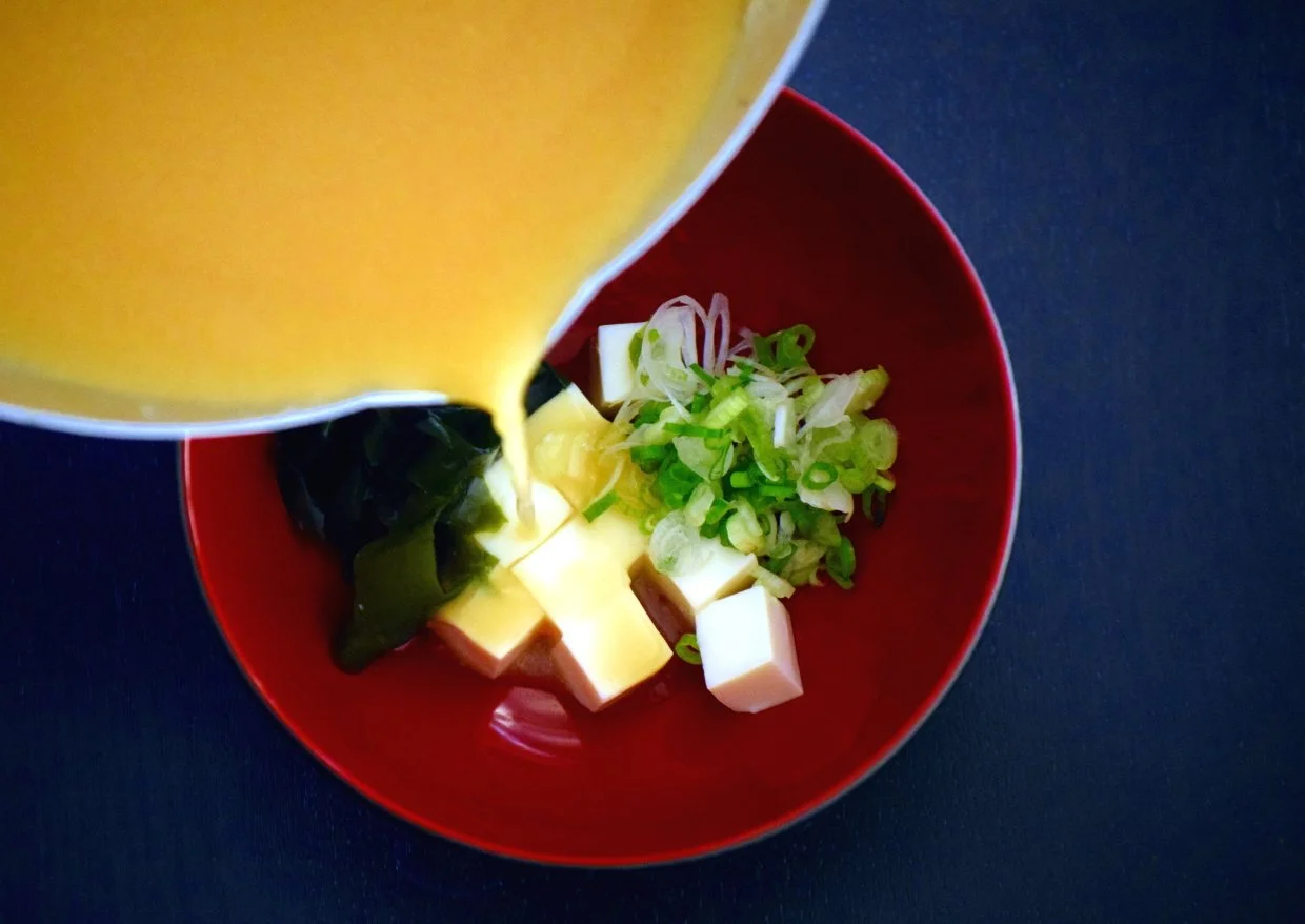 preparing miso soup from scratch