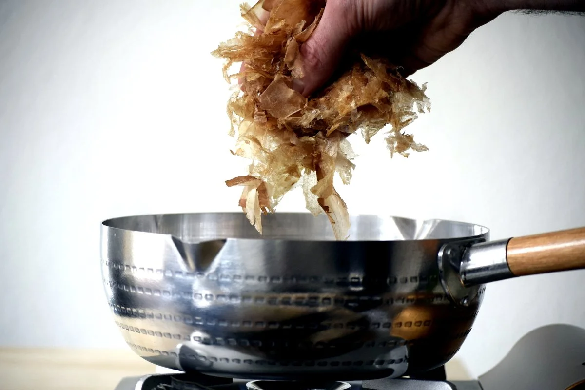 Preparing dashi. Private chef, Loire Valley