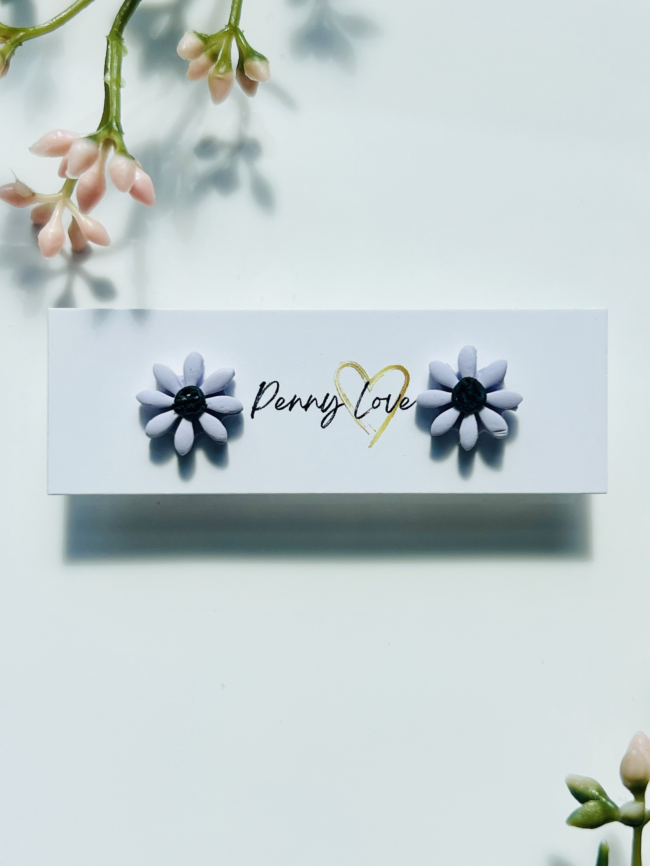 Purple Petal Daisy Studs