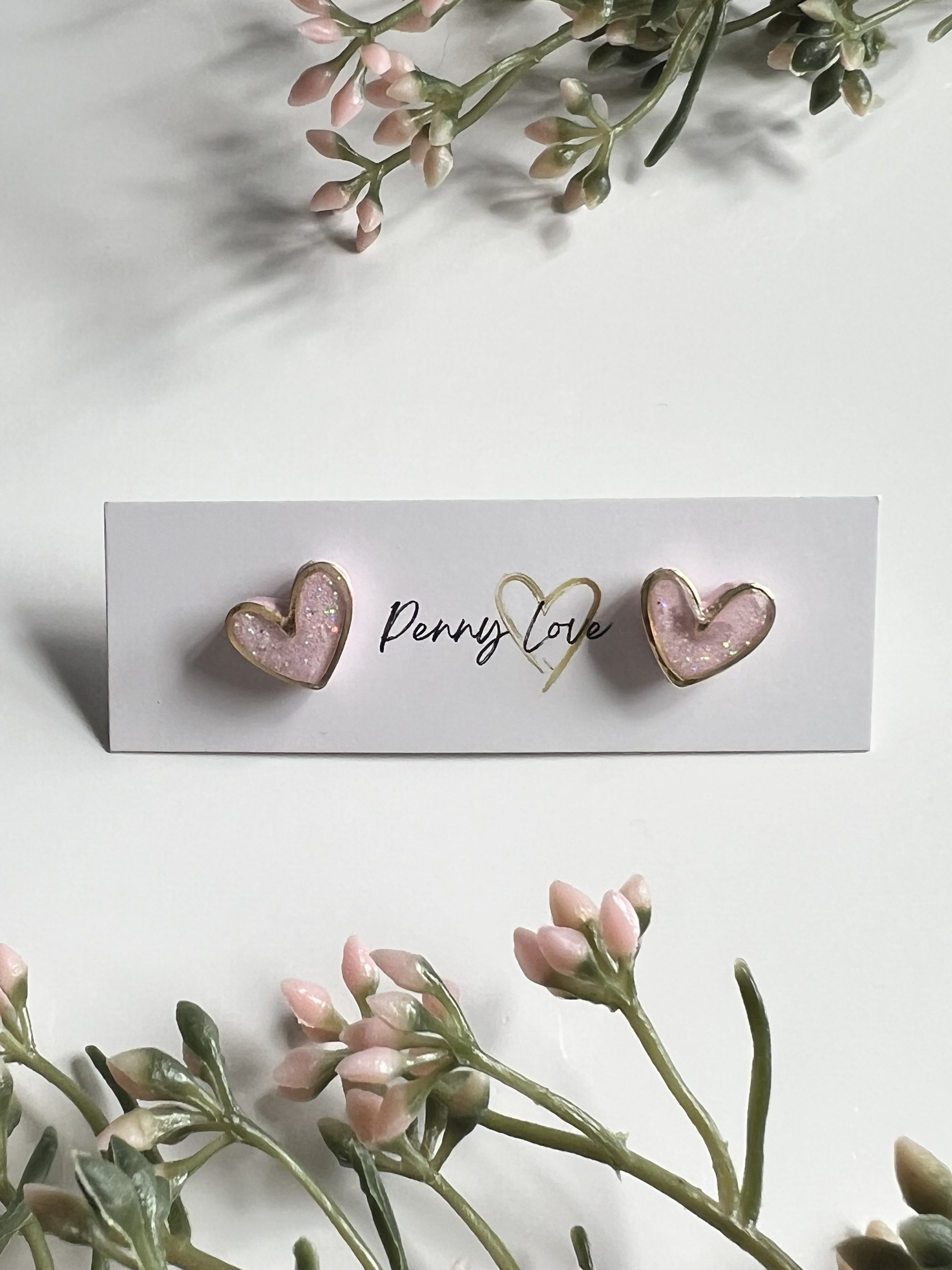 Light Pink & Gold Studs