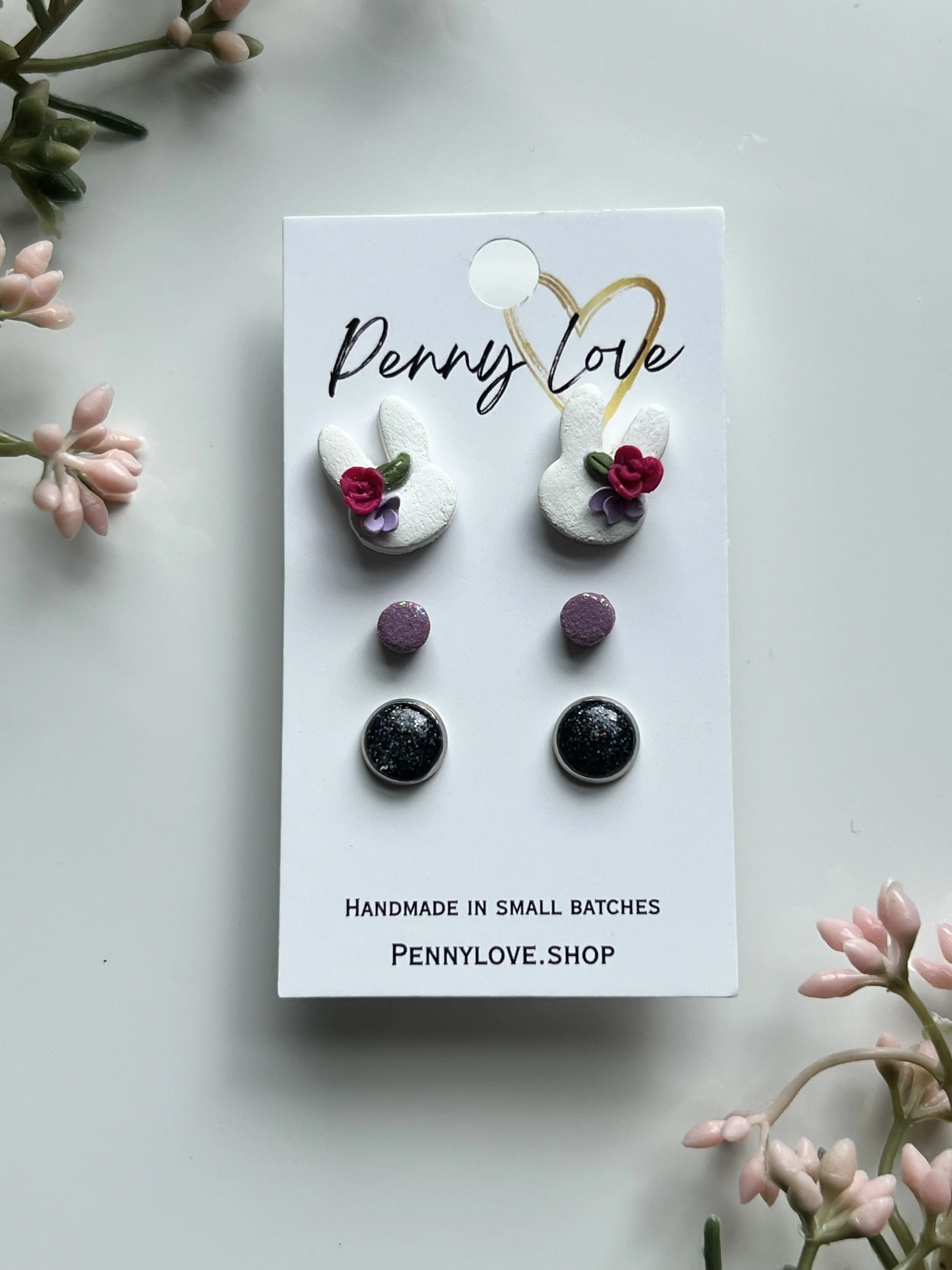 Rose Garden Cottontail Trio Stud Pack