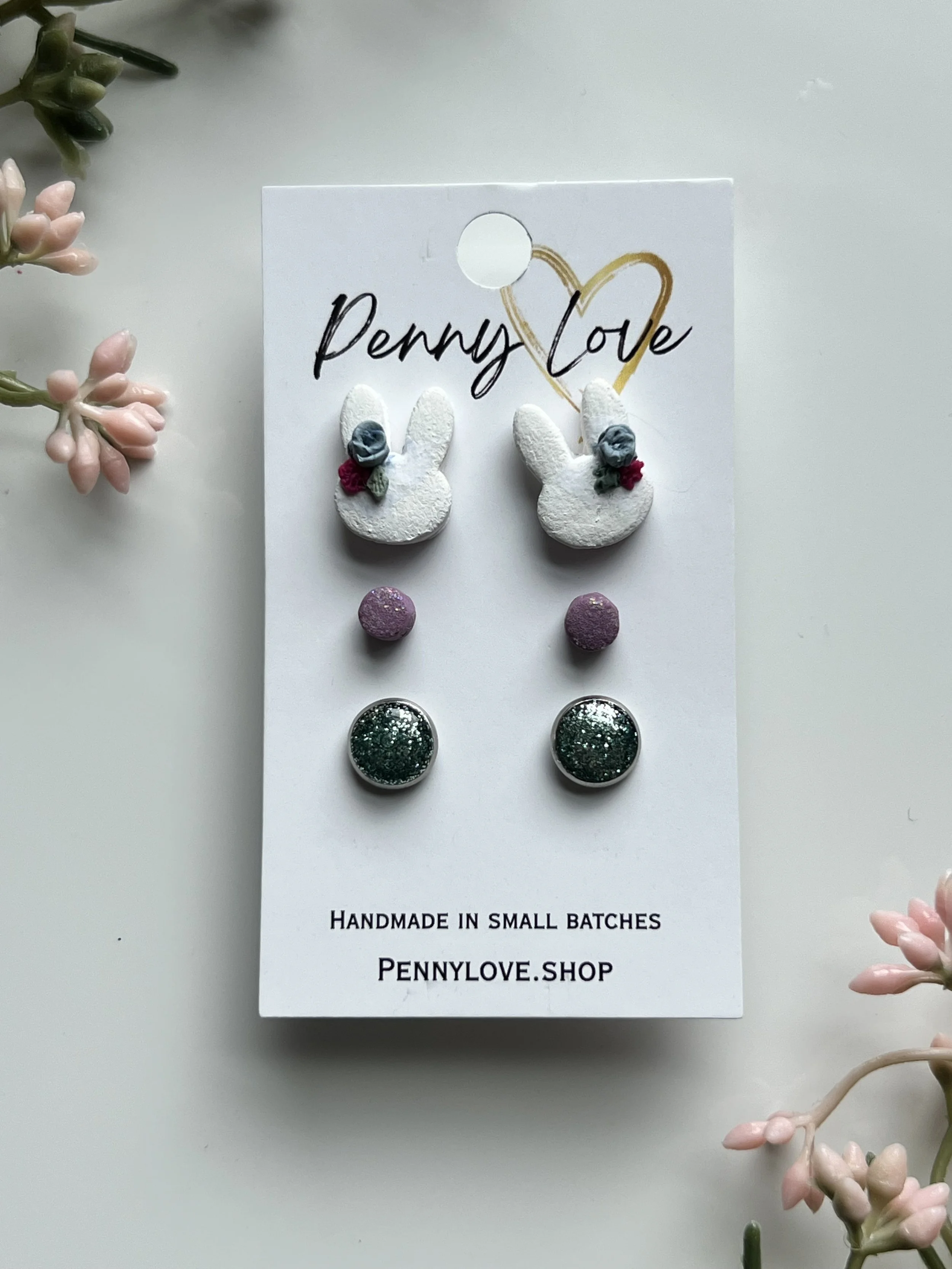 Berry Bloom Cottontail Trio Stud Pack