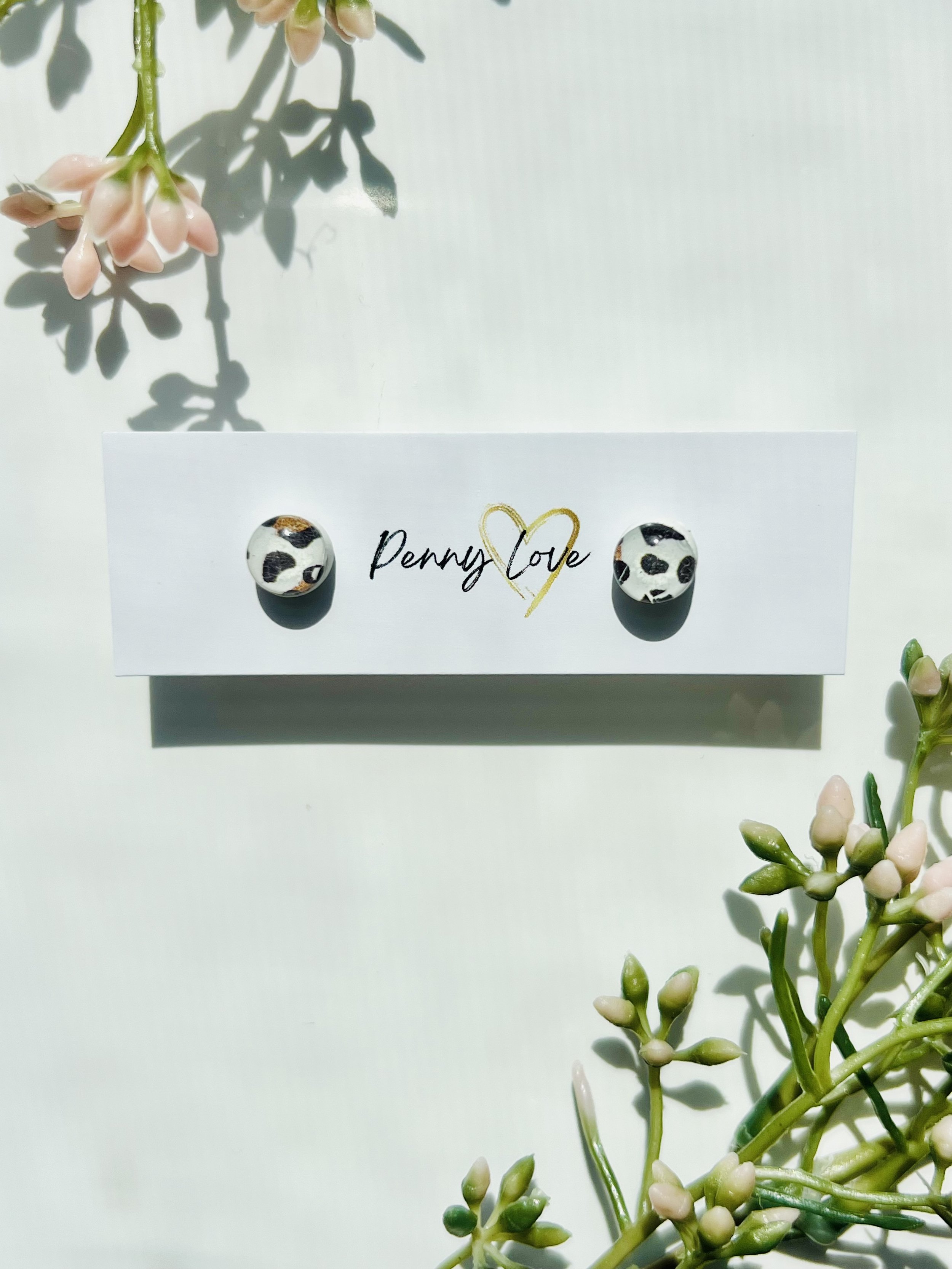 Leopard Print Stud Earrings