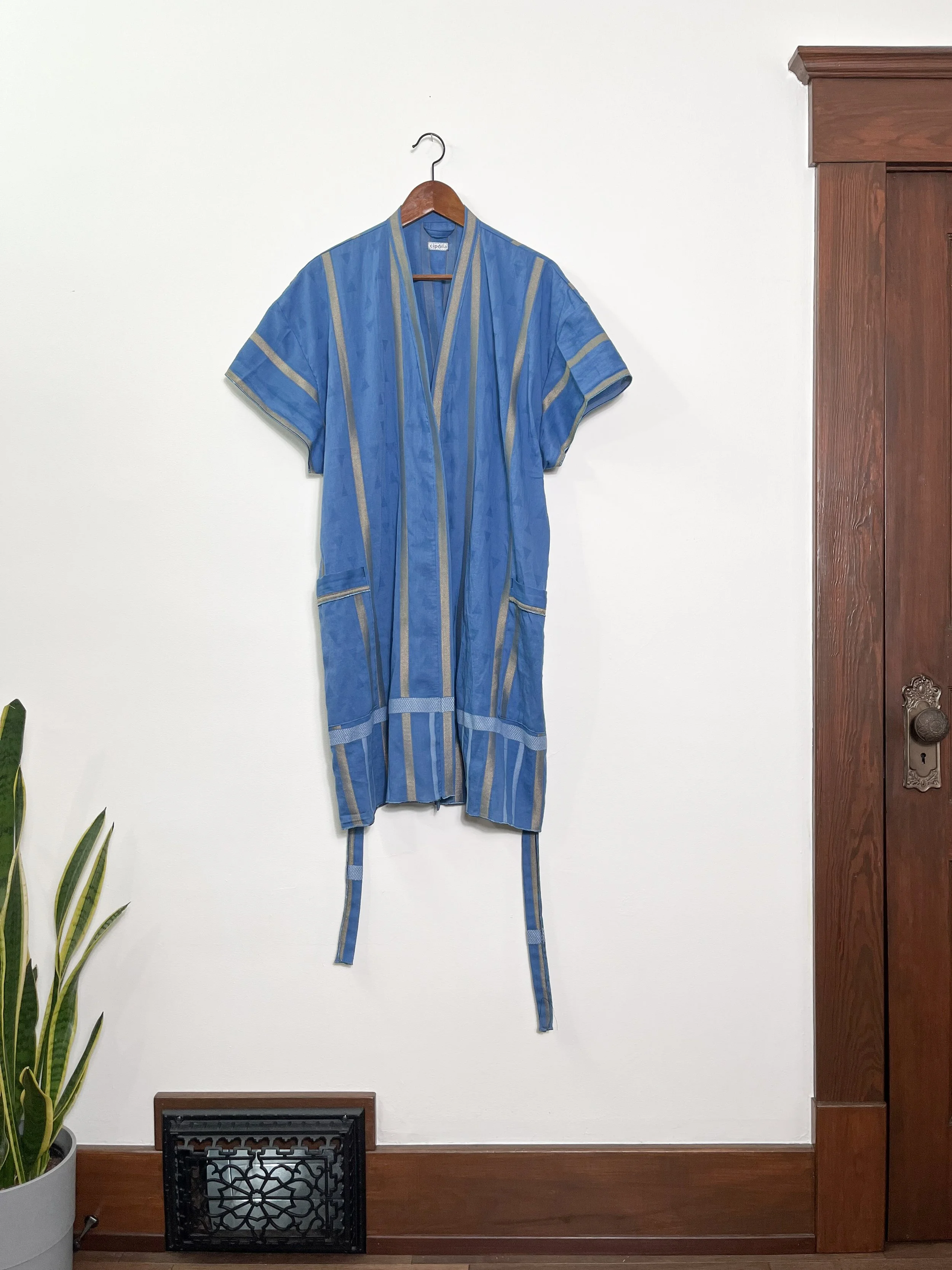 Blue & Gold Robe / Cover-up - Open Size SM-XL